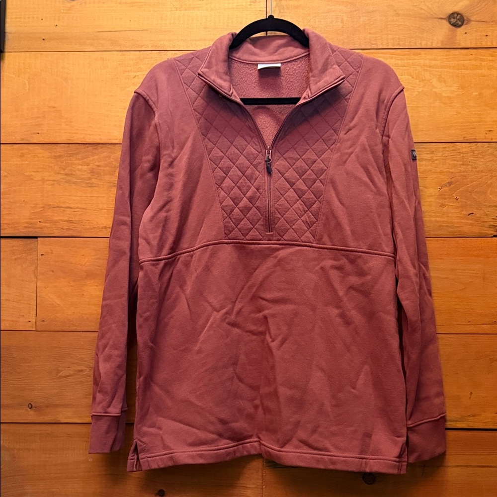 Columbia Women's Quilted Half-Zip Sweatshirt - Mauve - Picture 1 of 7